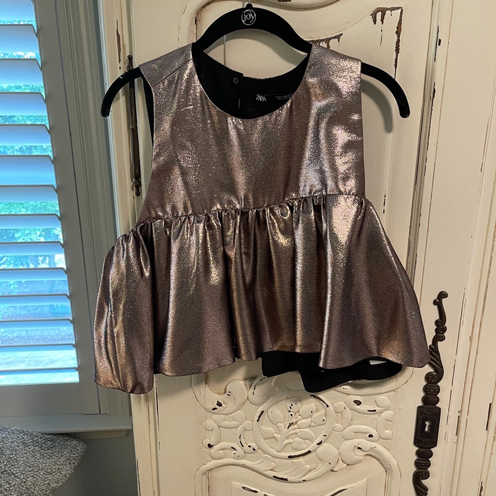 Zara Shimmery Ruffled Top - Picture 3 of 4